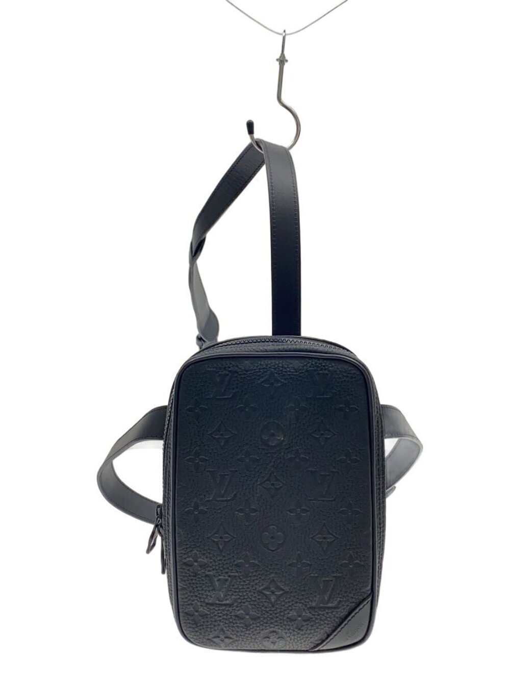 LOUIS VUITTON Utility Side Bag Monogram Taurillon Leather Black